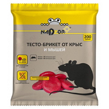 Брикет-тесто от крыс и мышей 200г NADZOR NASA202