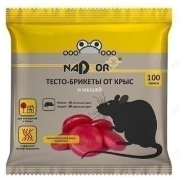 Брикет-тесто от крыс и мышей 100г NADZOR NASA369-1