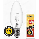 Лампа накаливания E14 B 40W 230V Navigator 94303 Cl свеча