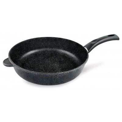 Сковорода ПОСУДА 28см 'Каменная' Черный гранит НЕВА МЕТАЛЛ 18128-1