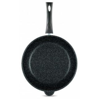 Сковорода ПОСУДА 28см 'Каменная' Черный гранит НЕВА МЕТАЛЛ 18128-2