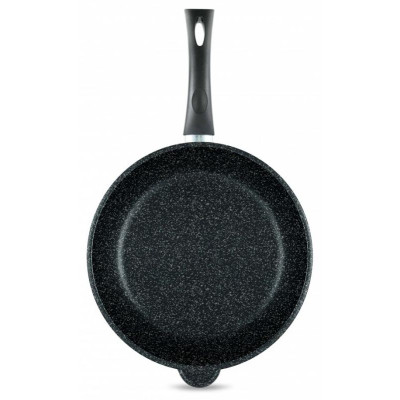Сковорода ПОСУДА 28см 'Каменная' Черный гранит НЕВА МЕТАЛЛ 18128-2