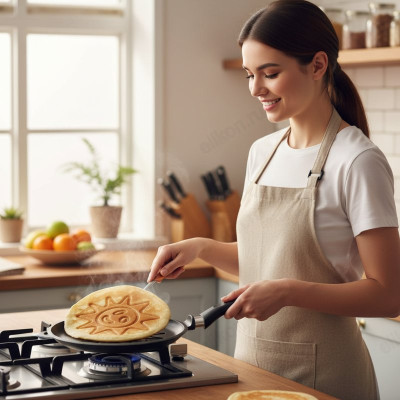 Сковорода блинная НЕВА МЕТАЛЛ 6224сл 24ПР Солнце-1