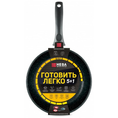 Сковорода ПОСУДА 22см 'Готовить легко' stone НЕВА МЕТАЛЛ GL2122-2
