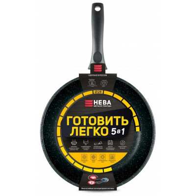 Сковорода ПОСУДА 28см 'Готовить легко' stone НЕВА МЕТАЛЛ GL2128-2