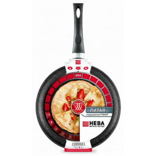 Сковорода блинная НЕВА МЕТАЛЛ L186224i 24см Гранит индукция-3