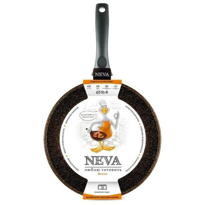 Сковорода ПОСУДА 24см 'Neva Granite Brown' НЕВА МЕТАЛЛ NGB 124