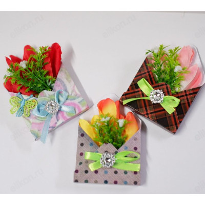 Сувенир магнит 8 марта цветок в конверте