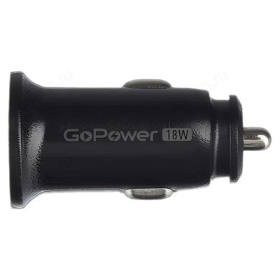 Зарядка авто GoPower GPQC11-1U 1USB чёрный