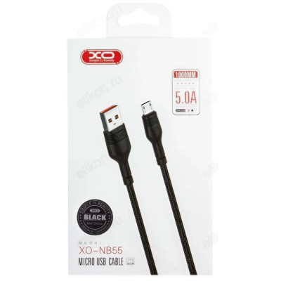 Кабель USB - Micro USB NB-055 (1 м) нейлон, черный