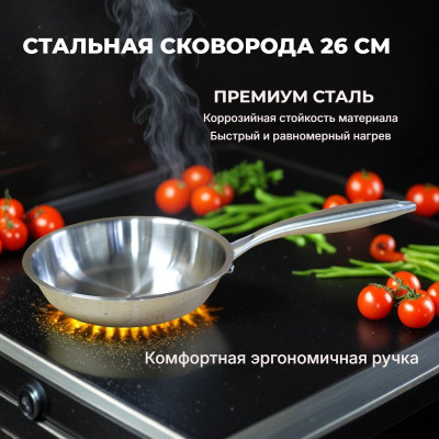 Сковорода сталь XDX-120603 26см
