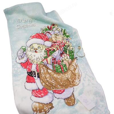 Полотенце лён/махра с крючком 35*75см Merry Christmas 29020-2