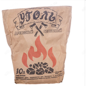 Уголь древесный Два топора 10л 58619