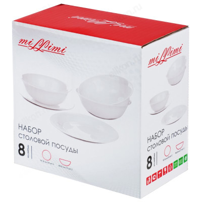 Сервиз столовой посуды MILLIMI 8пр стекло 818-156-3