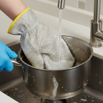 Варежка для мытья посуды металлическая 9202-5