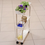 Этажерка 4-х ярусная металл/пластик на колесах