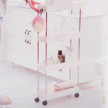 Этажерка 4-х ярусная металл/пластик на колесах-5