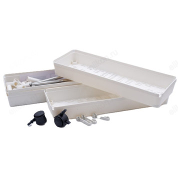 Этажерка 4-х ярусная металл/пластик на колесах-6