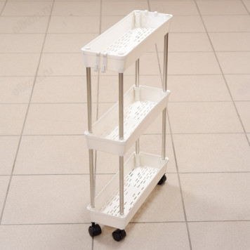 Этажерка 4-х ярусная металл/пластик на колесах-8