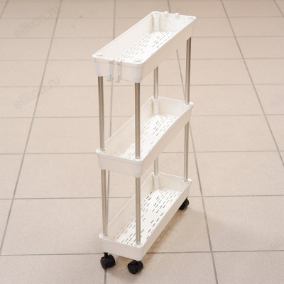Этажерка 4-х ярусная металл/пластик на колесах-8