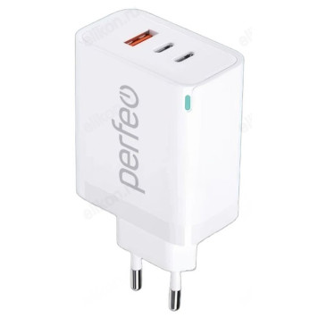 Зарядка сетевая Perfeo I4655 USB-A+2хTYPE-C 65W белый