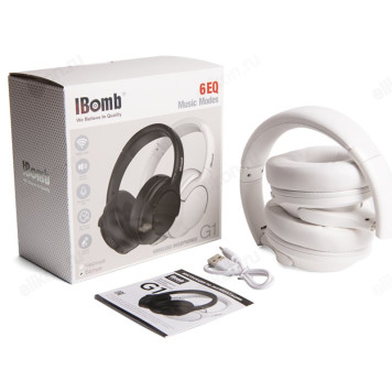 Гарнитура Bluetooth накладная IBomb G1, белые-7