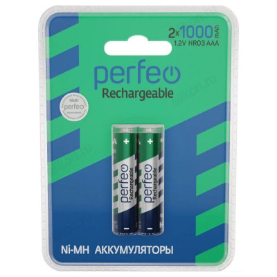 Аккумулятор Perfeo R 03 ( 1000ma) 2BL Пластик (40)