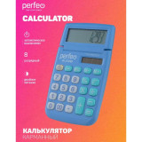 Калькулятор Perfeo PF_E1293, карманный, 8-разр., синий