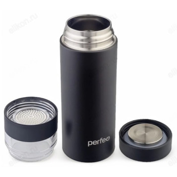 Термос металл PERFEO 0,4 л., нержавеющая сталь (PF_E1369) с фильтром черный-3