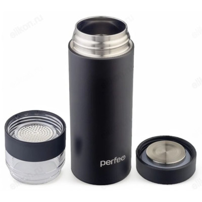 Термос металл PERFEO 0,4 л., нержавеющая сталь (PF_E1369) с фильтром черный-3