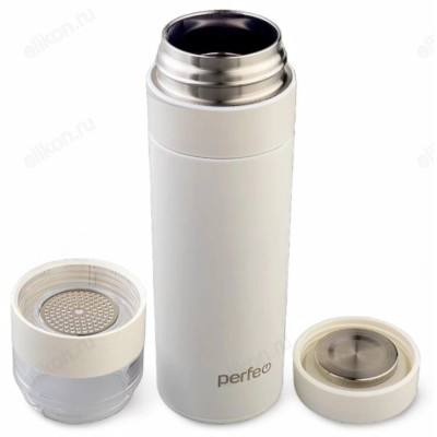 Термос металл PERFEO 0,4 л., нержавеющая сталь (PF_E1370) с фильтром белый-3