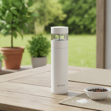 Термос металл PERFEO 0,4 л., нержавеющая сталь (PF_E1370) с фильтром белый-6