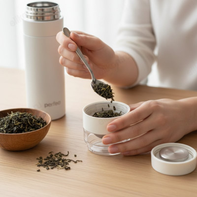 Термос металл PERFEO 0,4 л., нержавеющая сталь (PF_E1370) с фильтром белый-7