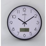 Часы настенные Perfeo PF-WC-023(С1) PF_E2066 черн/бел