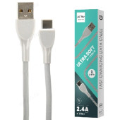 Кабель USB - USB Type-C PERFEO ULTRA SOFT (U4711) серый