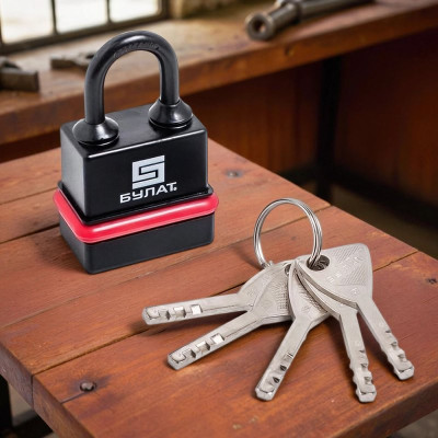 Замок навесной "БУЛАТ" ВС 3-Н45 ПЛ, 5 ключей, d=6мм, 43*33мм