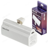 Power Bank 5000 mAh Walker WB-960 Mini, 20Вт, Li-Pol, 3A, для Lightning, PD, белый