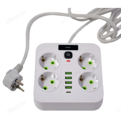 Фильтр сетевой 4 роз. 4 USB 3м Zk-577-1