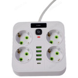 Фильтр сетевой 4 роз. 4 USB 3м Zk-577