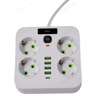 Фильтр сетевой 4 роз. 4 USB 3м Zk-577