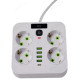 Фильтр сетевой 4 роз. 4 USB 3м Zk-577