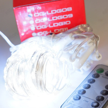 Гирлянда-штора с крючком Огонек LED OG-LDG08 бел холод-1