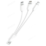 Кабель USB - micro USB+8pin+Type-C 0,2м 2.1A OLMIO