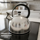Чайник для плиты со свистком OPERA 2,5л 005178