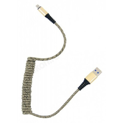 Кабель micro USB - USB 1м Орбита KM-137 2A (витой, ткан. оплетка)