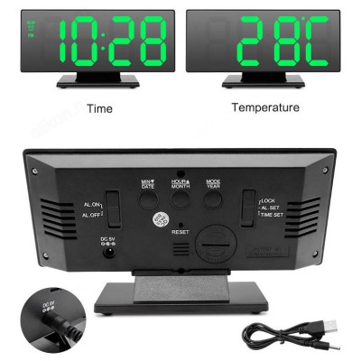 Часы настольные Орбита OT-CLT06, пластик, зеленые-2