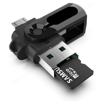 Переходник OTG Орбита OT-SMA25 (штекер USB/TF - штекер microUSB)-1