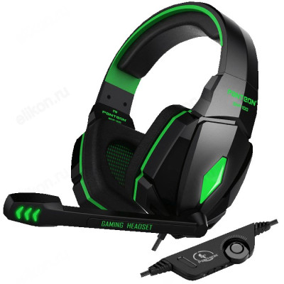 Проводные наушники Panteon GHP-100, черный/зеленый