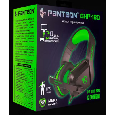 Проводные наушники Panteon GHP-180 черный/зеленый-1