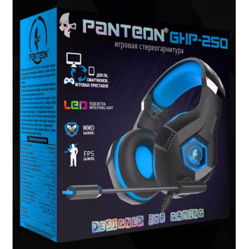 Гарнитура проводная накладная игровая  Panteon GHP-250 черно-синяя-3